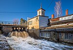 Powerful current in Kellokosken Ruukki canal in Kellokoski, Tuusula, Finland, 2022 April